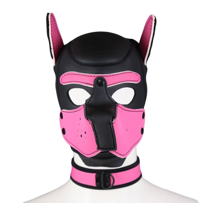 Banoch Lindo Perrito Rosa Neoprene dog mask puppy play pink neoprene Banoch Lindo Perrito Rosa Neoprene dog mask puppy play pink neoprene
