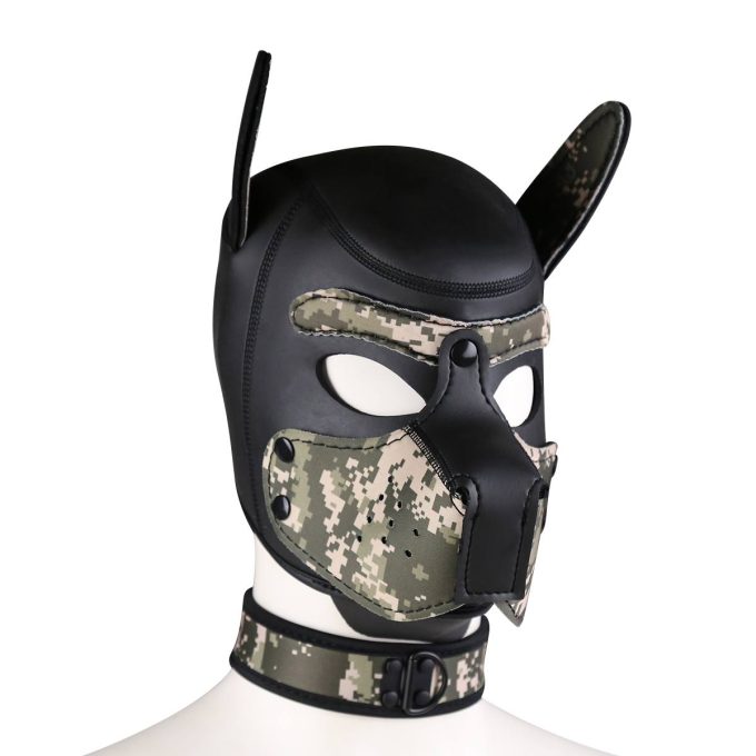 Banoch Lindo Perrito camuflaje Neoprene dogmask puppy play camouflage neoprene Banoch Lindo Perrito camuflaje Neoprene dogmask puppy play camouflage neoprene