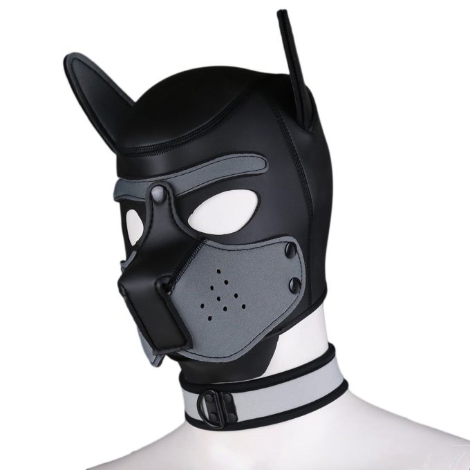 Banoch Lindo Perrito gris Neoprene hondenmasker voor puppy play van grijs neopreen
