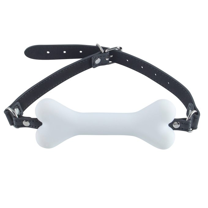 Banoch   Mouthgag bone   siliconen gag bot   honden bot wit   puppy play (2)