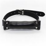 Banoch Bit gag soft straight black bitgag van imitatieleer zwart bdsm