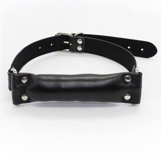 Banoch Bit gag soft straight black bitgag van imitatieleer zwart bdsm