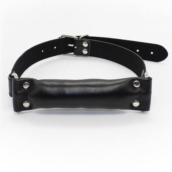 Banoch Bit gag soft straight black bitgag van imitatieleer zwart bdsm
