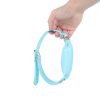 Banoch   Bit gag soft straight blue   bitgag van imitatieleer blauw hangend in hand
