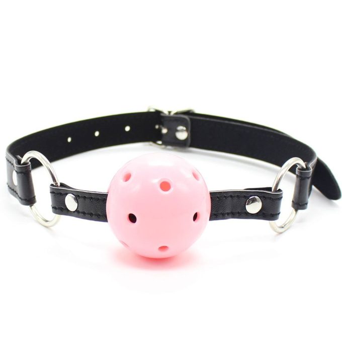 Banoch Breathable ball gag open zwart roze verstelbare riem 987101781 2 Banoch Breathable ball gag open zwart roze verstelbare riem 987101781 2