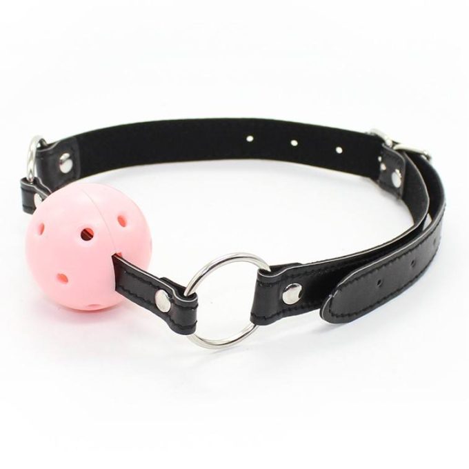 Banoch Breathable ball gag open zwart roze verstelbare riem 987101781 3 Banoch Breathable ball gag open zwart roze verstelbare riem 987101781 3
