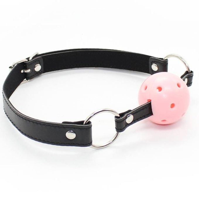 Banoch Breathable ball gag open zwart roze verstelbare riem 987101781 4 Banoch Breathable ball gag open zwart roze verstelbare riem 987101781 4