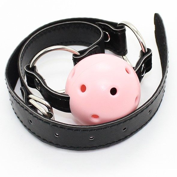 Banoch Breathable ball gag open zwart roze verstelbare riem 987101781 5 Banoch Breathable ball gag open zwart roze verstelbare riem 987101781 5