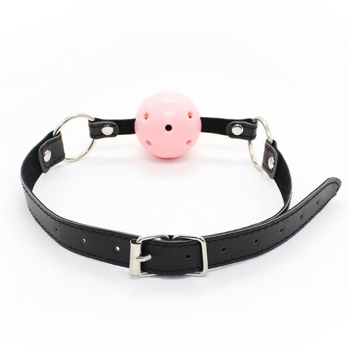 Banoch Breathable ball gag open zwart roze verstelbare riem 987101781 6 Banoch Breathable ball gag open zwart roze verstelbare riem 987101781 6