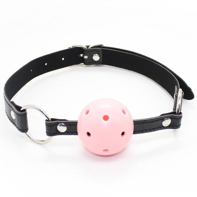 Banoch Breathable ball gag open zwart roze verstelbare riem 987101781 Banoch Breathable ball gag open zwart roze verstelbare riem 987101781
