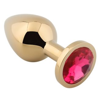 Banoch Buttplug Aurora Hot Pink gold Small gouden Metalen buttplug Diamant steen Roze 987101821