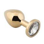 Banoch Buttplug Aurora clear gold Medium gouden Metalen buttplug Diamant steen transparant 987101815