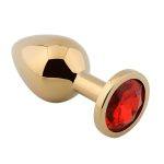 Banoch Buttplug Aurora red gold Small gouden Metalen buttplug Diamant steen Rood 98710818