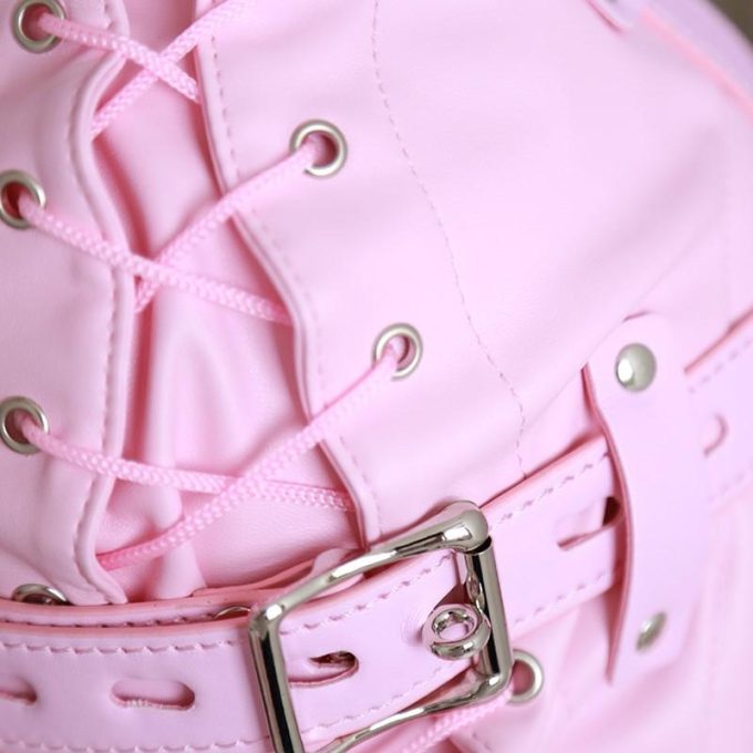 Banoch Reticent Hood Pink Roze masker van pu Leer 987101721 Banoch Reticent Hood Pink Roze masker van pu Leer 987101721