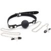Banoch siliconen Ballgag tepelklemmen Zwart 987101836