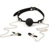 Banoch siliconen Ballgag tepelklemmen Zwart 987101836 2