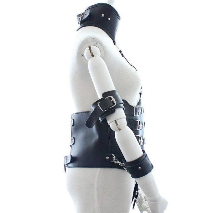 Banoch zijkant Collar Bondage body Harness black6 zwart pu leer vrouw harnas bdsm 987101763