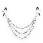 Pinch tepelklemmen Triple link silver verstelbaar met ketting bdsm