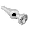 Banoch Buttplug Lacrima Silver Clear Medium Metalen buttplug Diamant steen Transparant 987101672