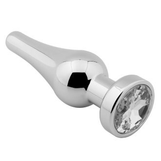 Banoch Buttplug Lacrima Silver Clear Medium Metalen buttplug Diamant steen Transparant 987101672