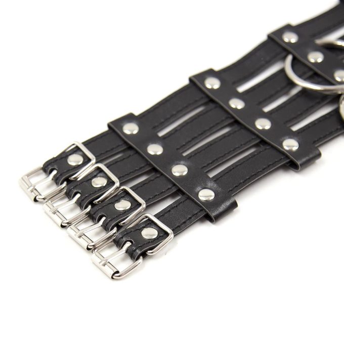 Banoch Collar Leash Flamboyante Black zwarte pu leren halsband met riem 987101784 3 Banoch Collar Leash Flamboyante Black zwarte pu leren halsband met riem 987101784 3