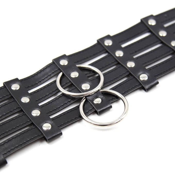 Banoch Collar Leash Flamboyante Black zwarte pu leren halsband met riem 987101784 4 Banoch Collar Leash Flamboyante Black zwarte pu leren halsband met riem 987101784 4