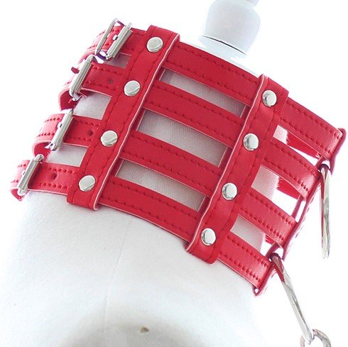 Banoch Collar Leash Flamboyante Red rode pu leren halsband met riem 987101785 3 Banoch Collar Leash Flamboyante Red rode pu leren halsband met riem 987101785 3