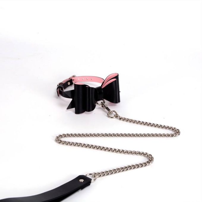 Banoch Hedonistic bowtie Bondageset strik zwartroze leer 987101857 6 Banoch Hedonistic bowtie Bondageset strik zwartroze leer 987101857 6