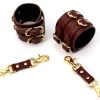 Banoch Hedonistic brede handboeien wijnrood bruin leer 987101858 4