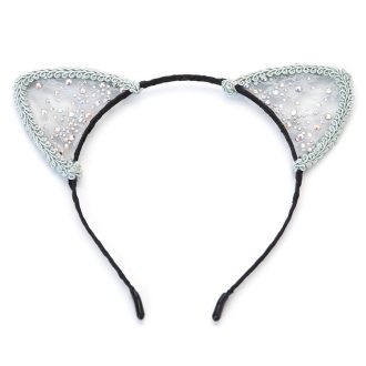 Banoch Kitty Play kattenoren glitter wit 987101925