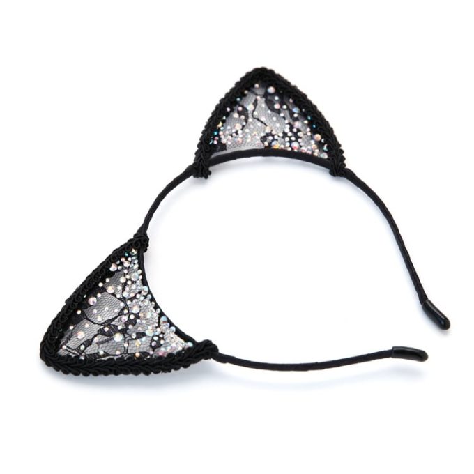 Banoch Kitty Play kattenoren glitter zwart 987101924 3 4