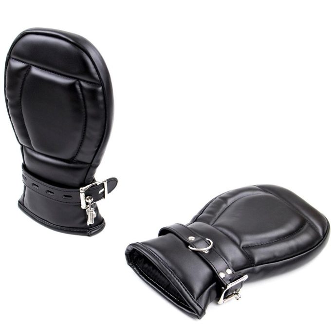 Banoch Bondage Mittens PU Leer Zwart 987101744 2 Banoch Bondage Mittens PU Leer Zwart 987101744 2