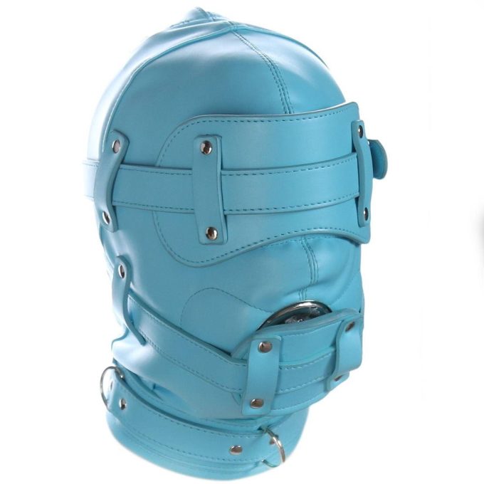 Banoch Inferno Bondage Mask blue blauw pu leren bondage masker met Gag oogbedekking 987101796 2 Banoch Inferno Bondage Mask blue blauw pu leren bondage masker met Gag oogbedekking 987101796 2