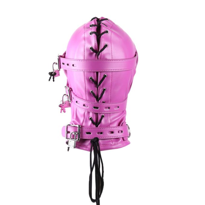 Banoch Inferno Bondage Mask pink Roze pu leren masker met Gag oogbedekking 987101795 4 Banoch Inferno Bondage Mask pink Roze pu leren masker met Gag oogbedekking 987101795 4