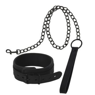 Banoch Collar leash Black Halsband en Riem zwart imitatieleer bondage 987101767 5 scaled scaled