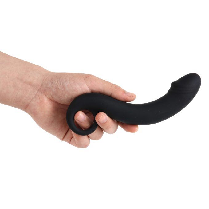 Banoch Dildo G Friend Black Zwart siliconen g spot Ø 3,1 cm 17 cm in hand (1)