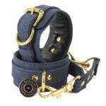 Banoch handboeien van pu leer velvet blauw goud bondage 987102330 scaled scaled