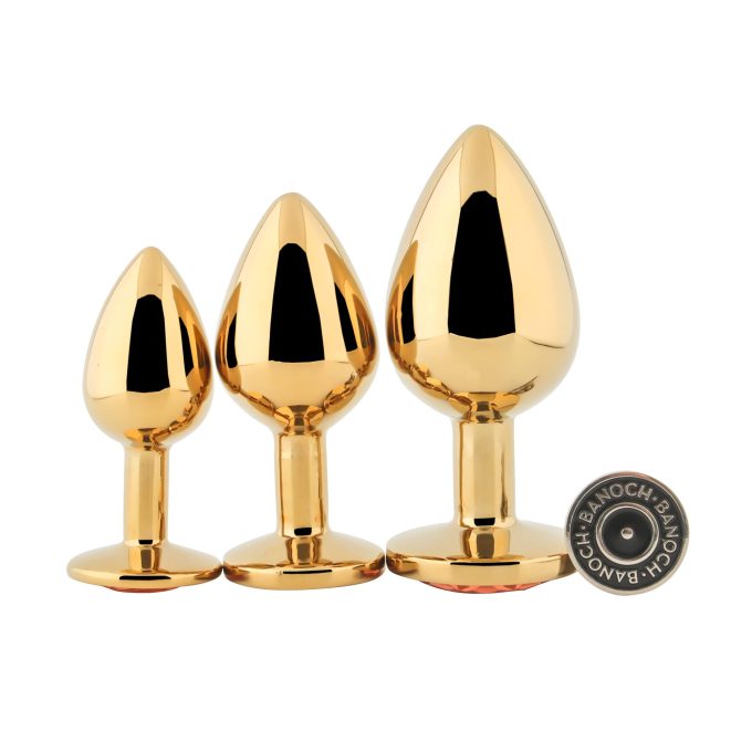 Banoch Buttplug Aurora amber gold Small Metalen buttplug Diamant oranje 1 scaled scaled
