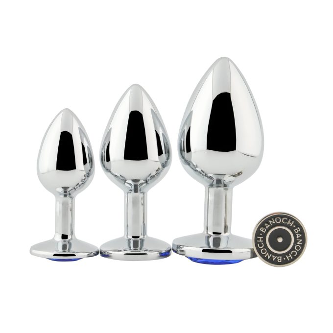 Banoch Buttplug Aurora blue Small Metalen buttplug Diamant steen blauw 9 scaled scaled