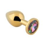 Banoch Buttplug Aurora rainbow gold Small gouden Metalen buttplug Diamant steen 4 scaled scaled