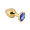 Banoch gouden metalen Buttplug met blauwe Diamant Aurora scaled scaled