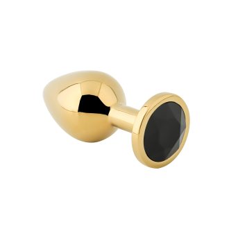 Banoch gouden metalen Buttplug met zwarte Diamant Aurora scaled scaled