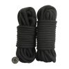 Banoch bondage touw zwart 2 x 10 meter katoen zonder kern zacht scaled scaled