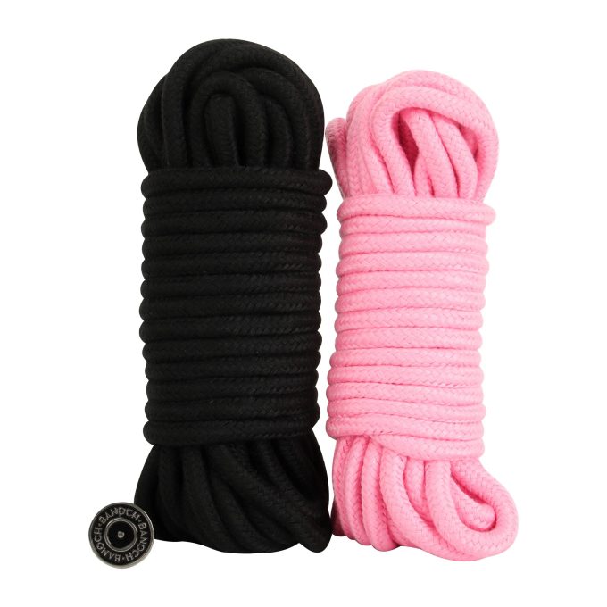 Banoch bondagetouw roze zwart 2 x 10 meter katoen zonder kern zacht scaled scaled Banoch bondagetouw roze zwart 2 x 10 meter katoen zonder kern zacht scaled scaled