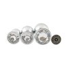Banoch 3 maten zilveren metalen Buttpluggen met doorzichtige Diamant maat smallmedium large. Aurora scaled scaled