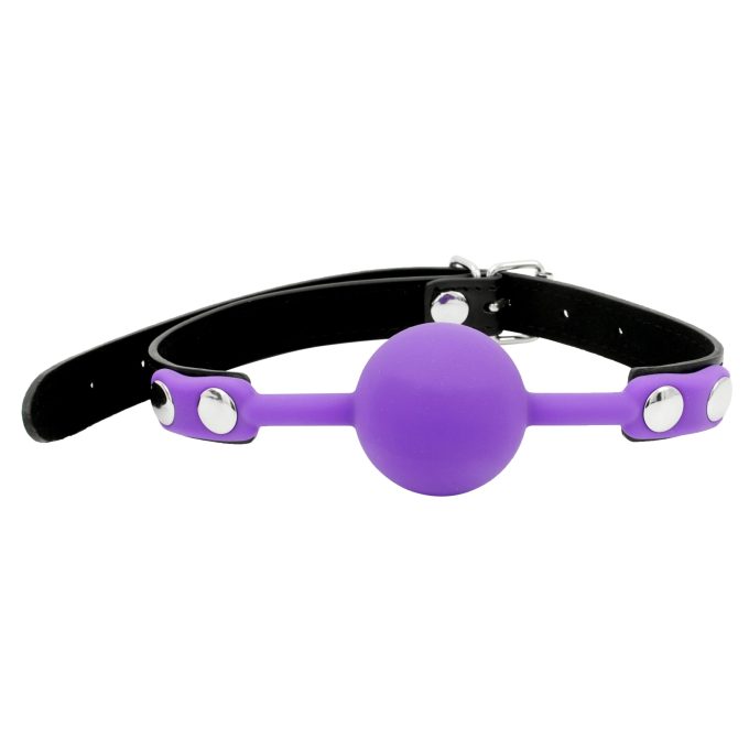 Banoch Ballgag siliconen met verstelbare band Paars Bal ∅ 4 cm 3 scaled scaled