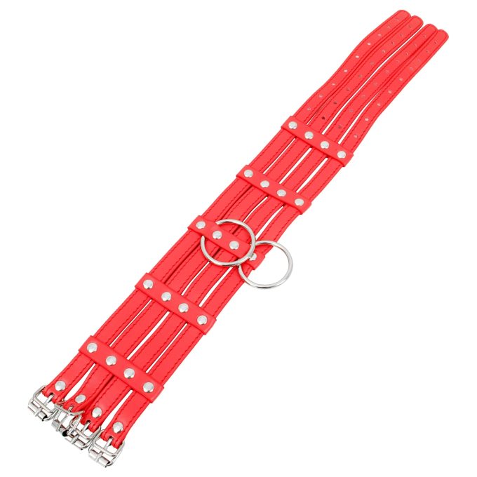 Banoch Collar Leash Flamboyante Red rode pu leren halsband met riem bdsm 2 scaled scaled Banoch Collar Leash Flamboyante Red rode pu leren halsband met riem bdsm 2 scaled scaled