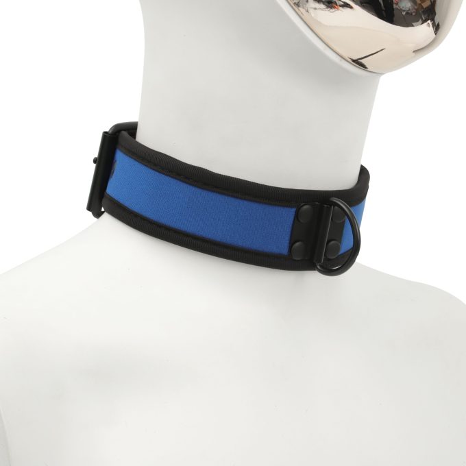 Banoch Lindo Collar Azul Neoprene halsband blauw neopreen puppy play 3 scaled scaled