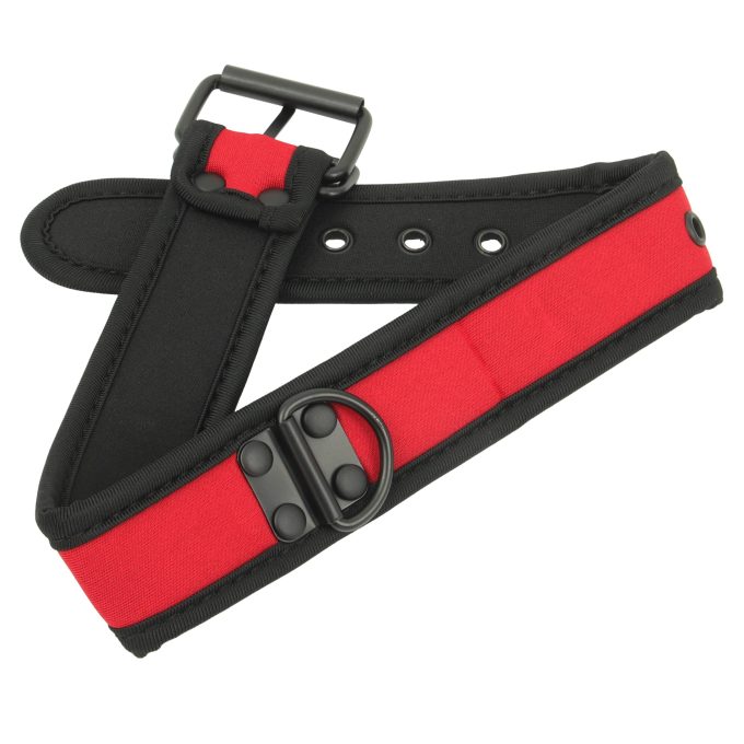 Banoch Lindo Collar Rojo Neoprene halsband rood neopreen puppy play 1 scaled scaled