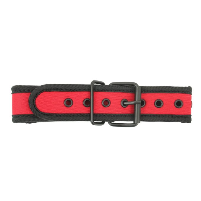 Banoch Lindo Collar Rojo Neoprene halsband rood neopreen puppy play 2 scaled scaled